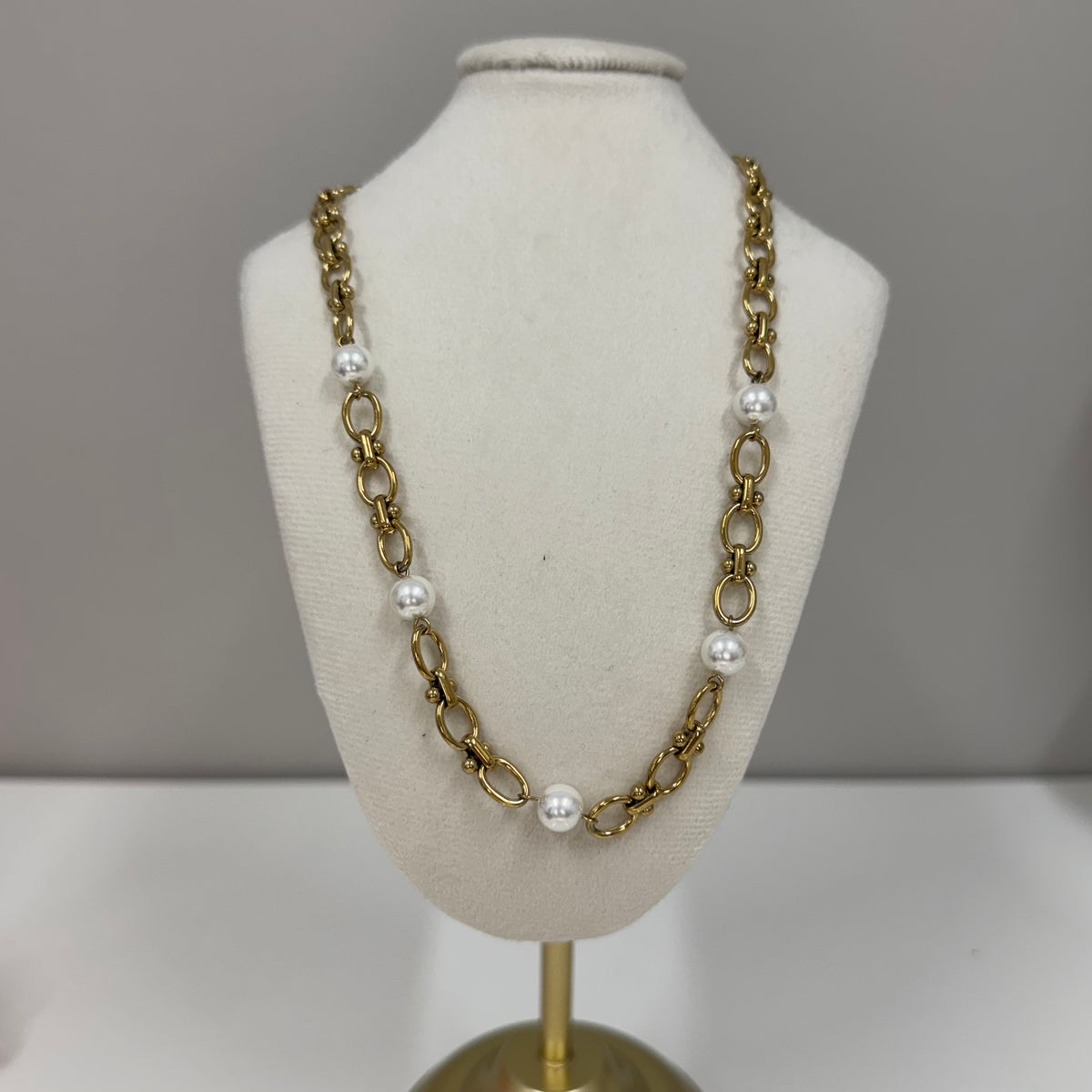 Golden Pearl Chain Ketting K031