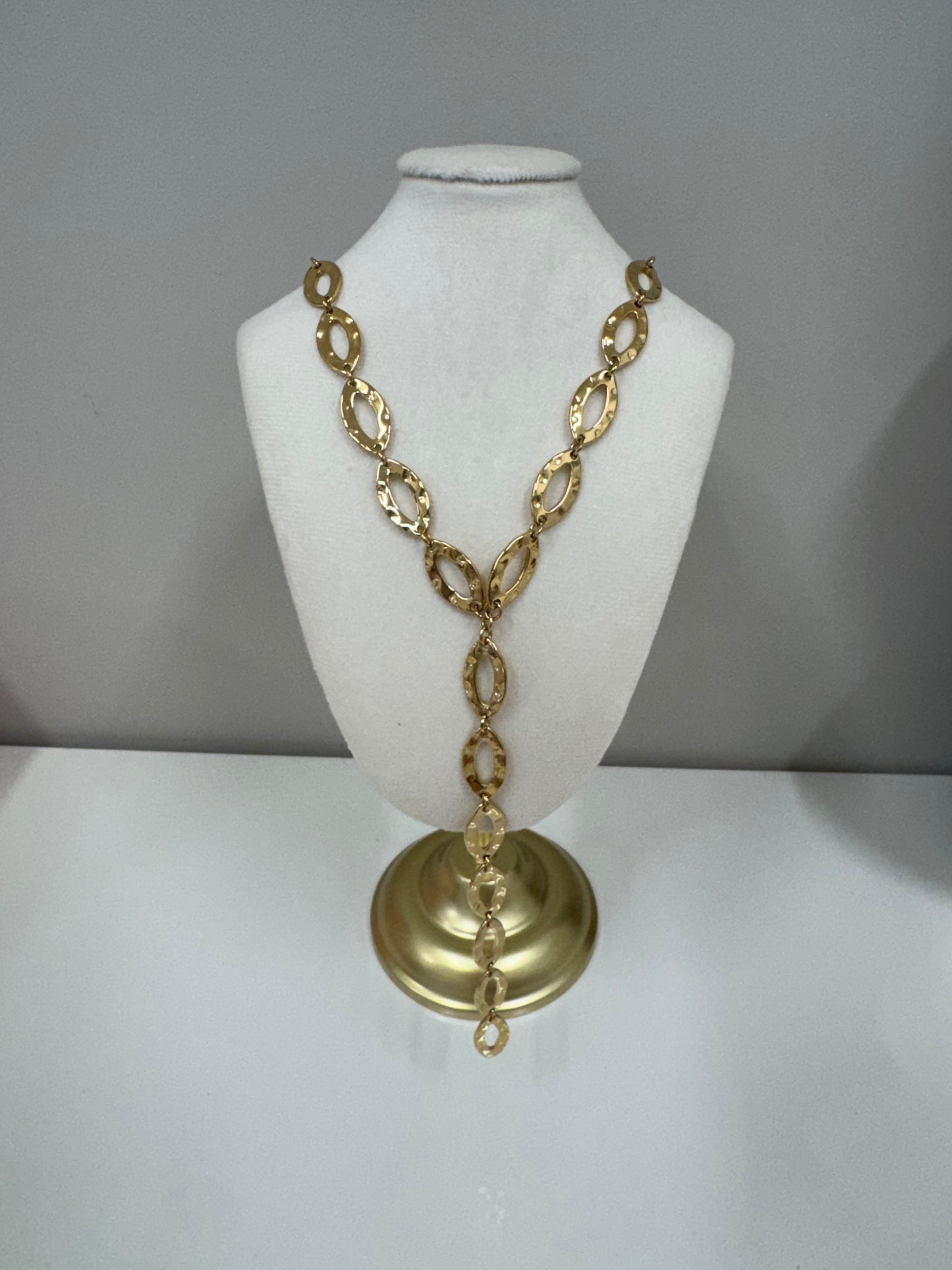Golden Oval Y Ketting S049