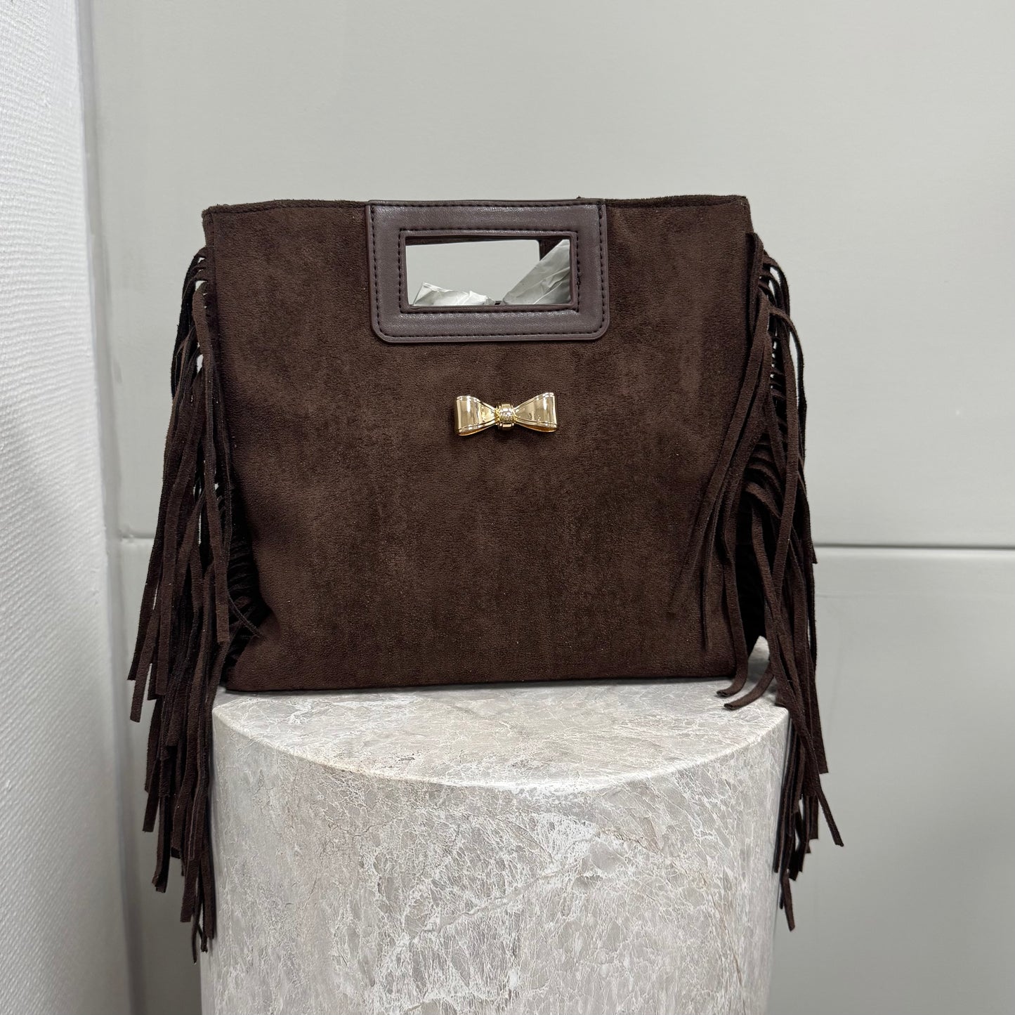 Private label bag brown fringe