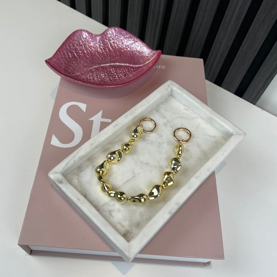 Gold pearl phone charm H021