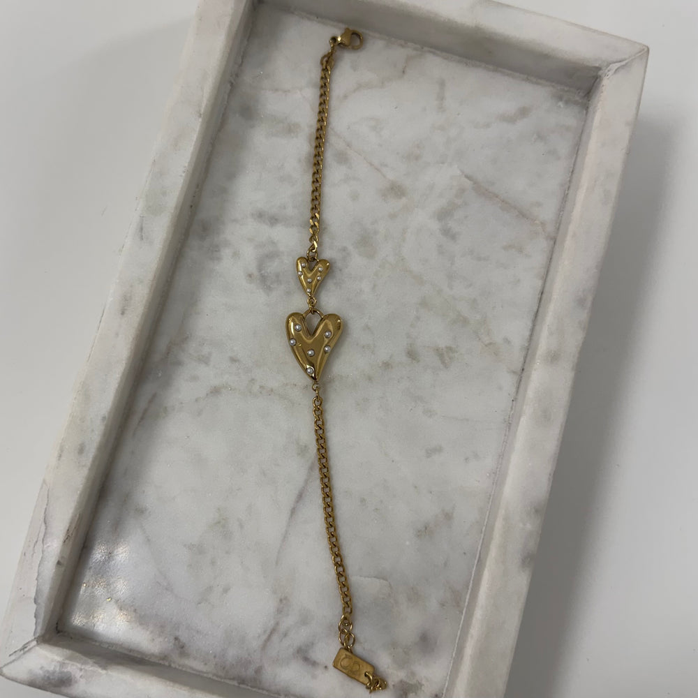 Pearl heart Armband A007