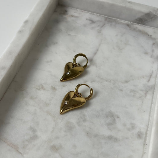 Diamond Heart Oorbellen O018