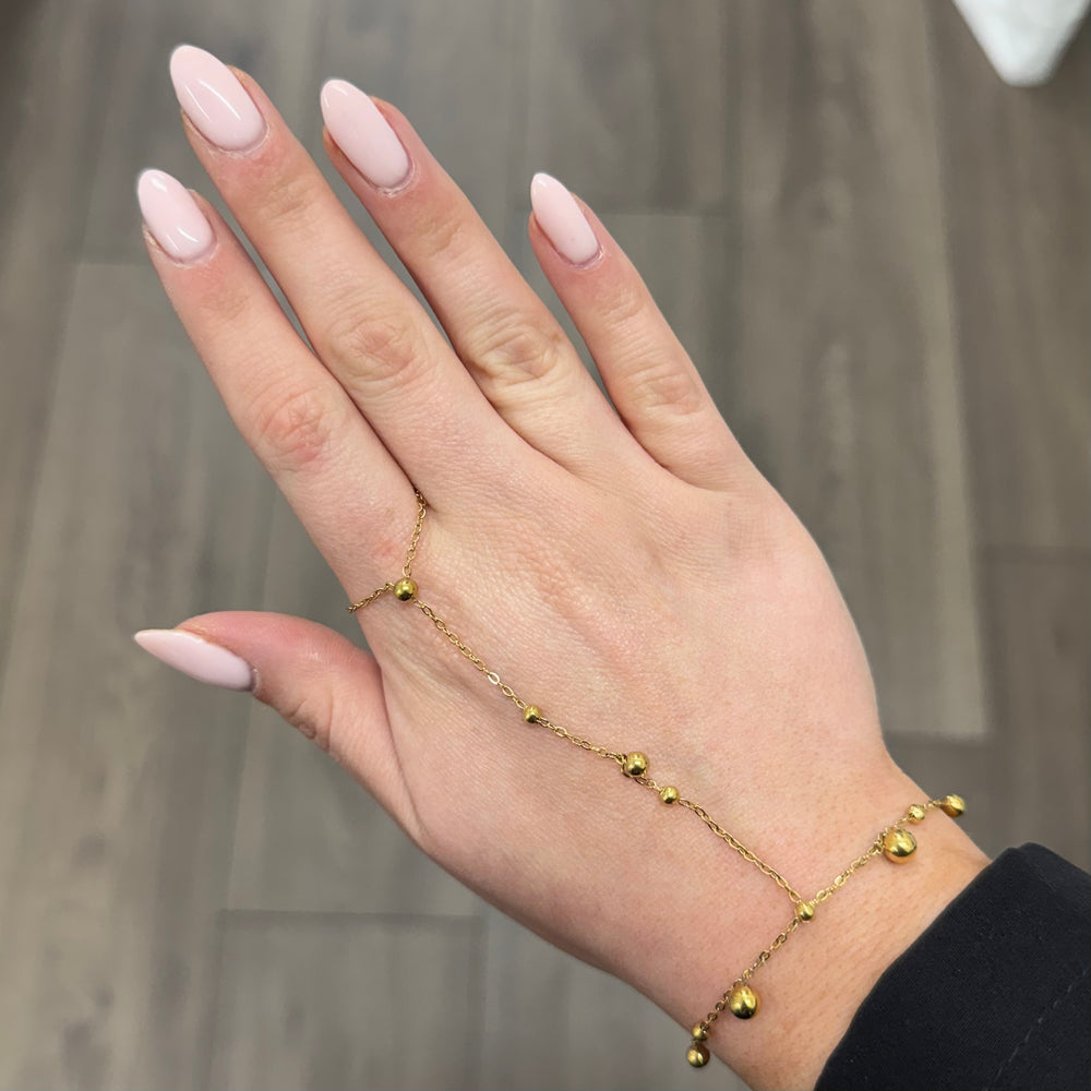 Golden Bead Bliss Handchain A046
