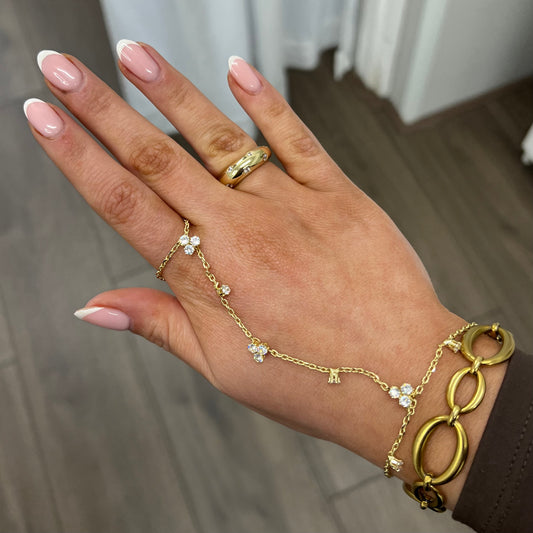 Gold diamond Hand chain A024