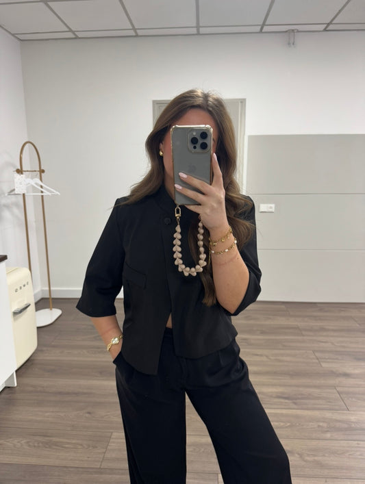 Limited short sleeve blazer black