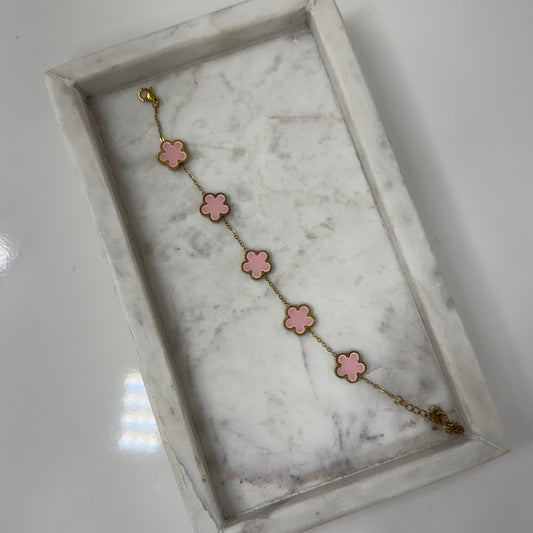 Pink clover Armband A036