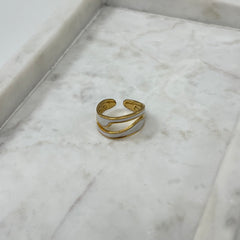 Aveline white wavy Ring S003