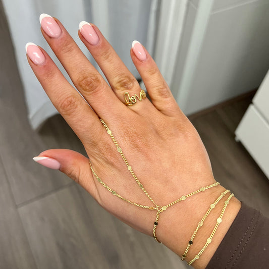 Triple coin Hand chain A025