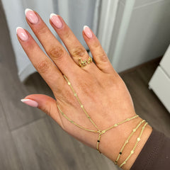 Triple coin Hand chain A025