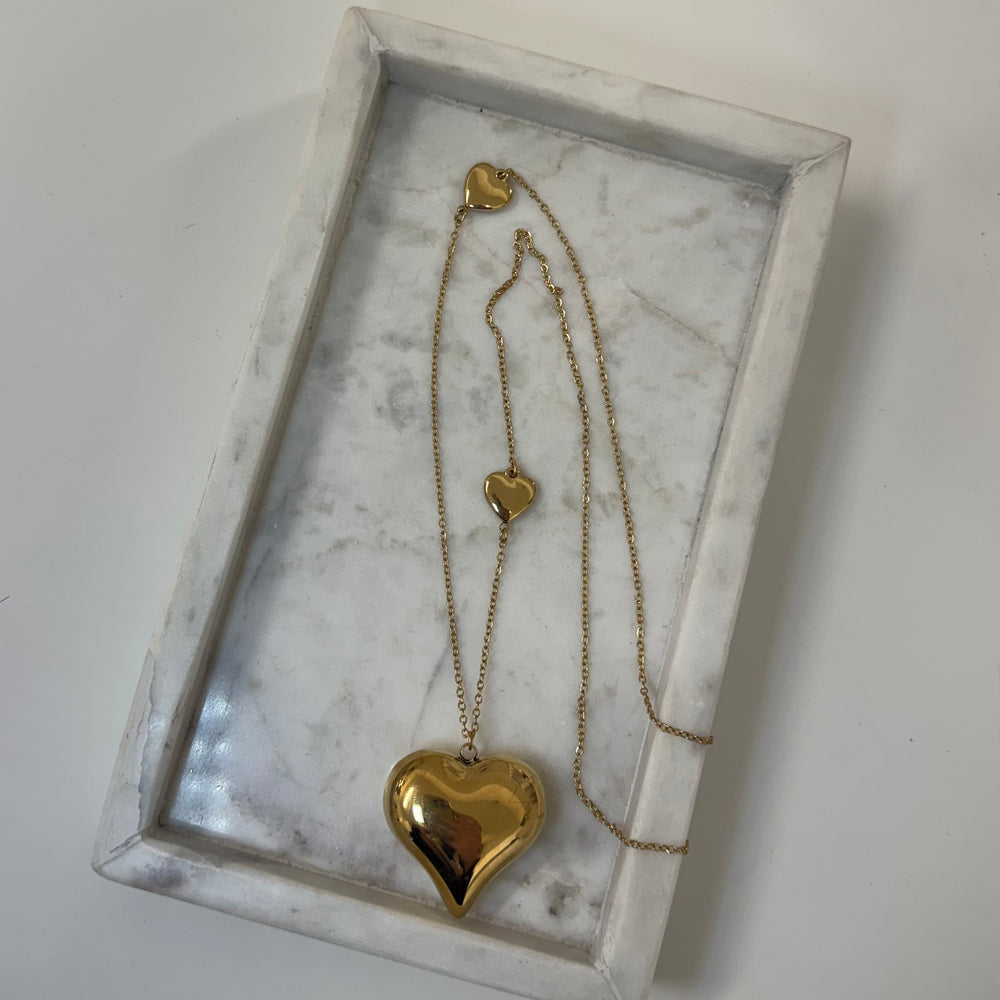 Long big heart Ketting K010