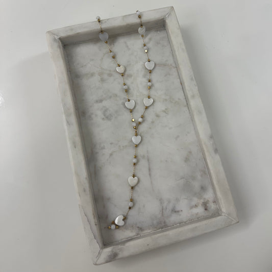 White heart Y Ketting K034