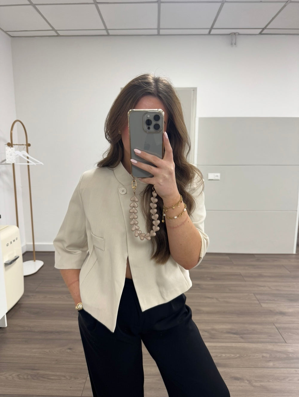 Limited short sleeve blazer beige