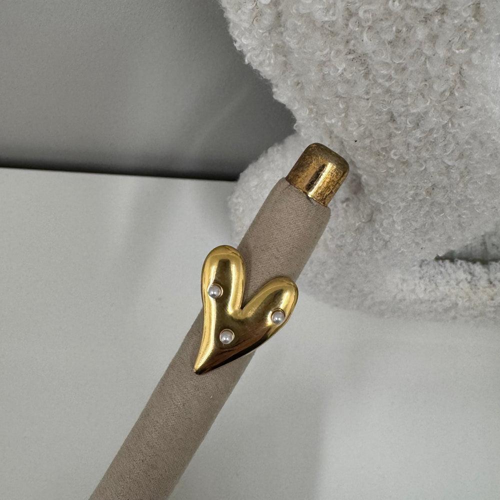 Big pearl heart Ring S009