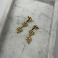 Triple heart oorbellen O018