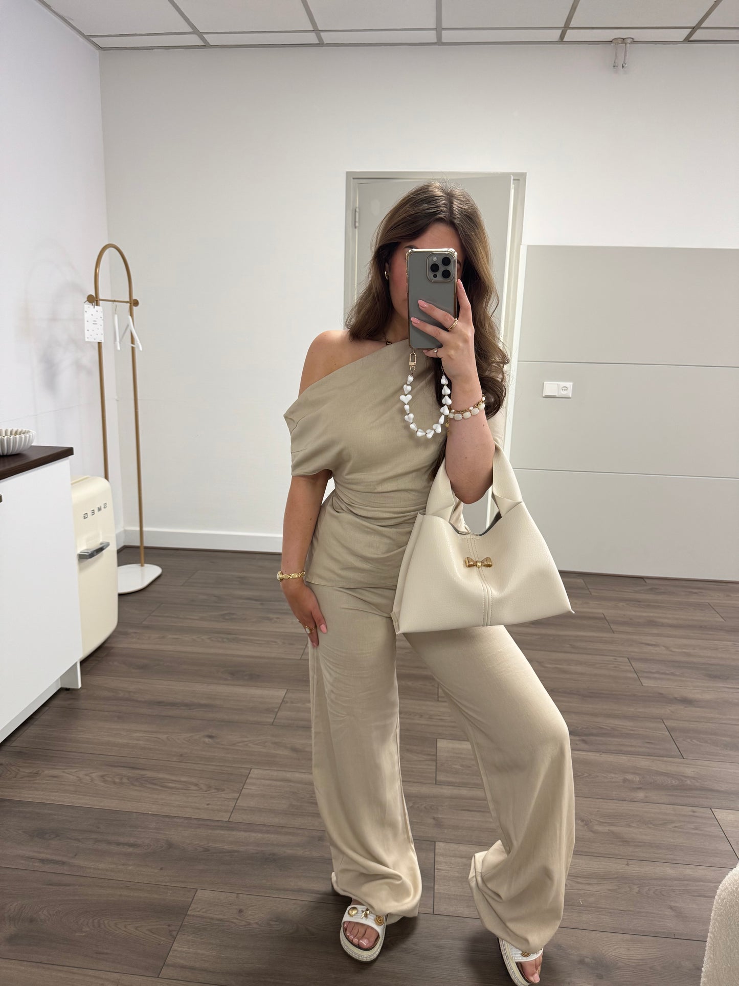 Linnen muse set beige