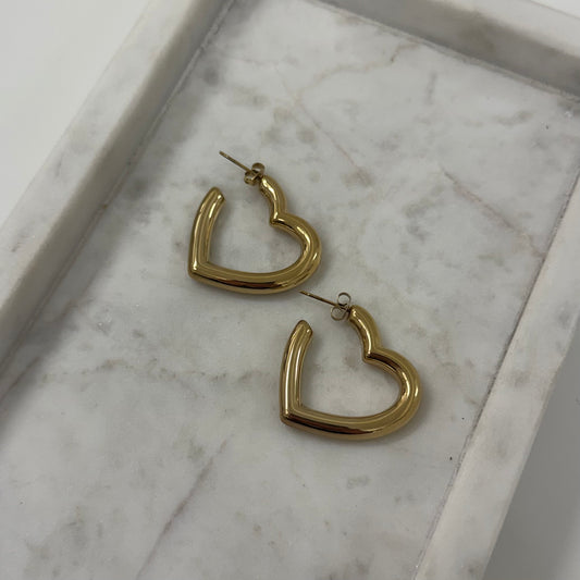 Chunky heart Oorbellen o012