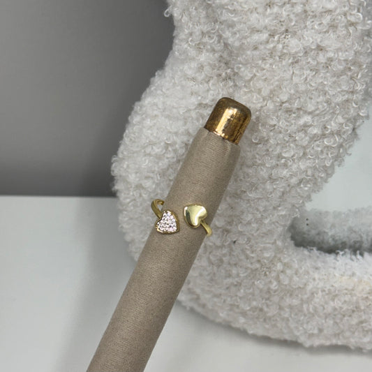 Twisted diamond heart Ring S016