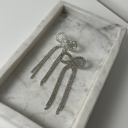 Silver Royale Bow Oorbellen o004