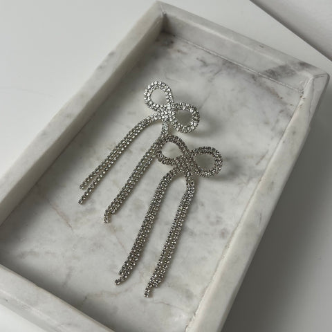 Silver Royale Bow Oorbellen o004