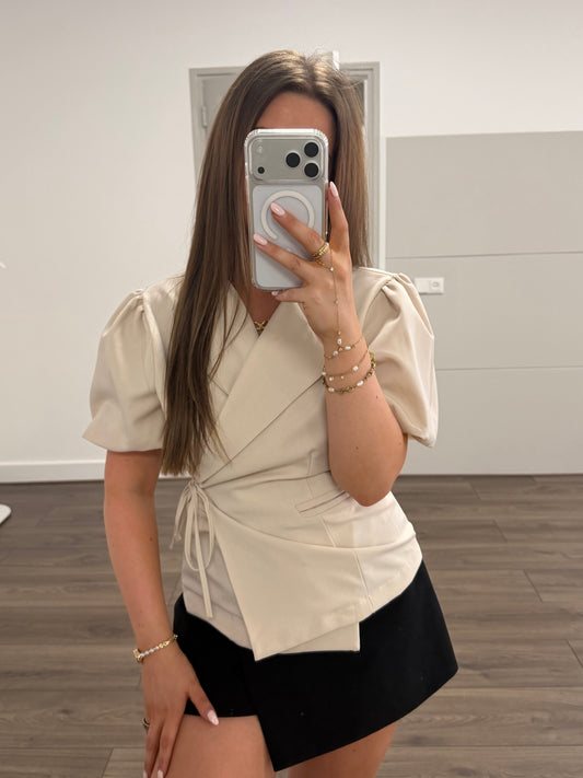Limited Wrap blazer beige