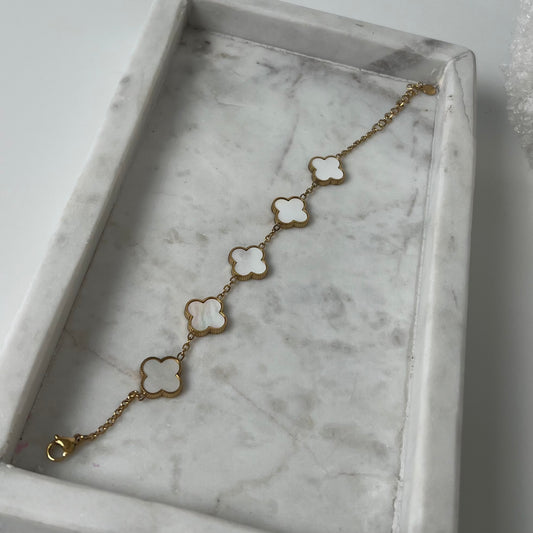 Lucky Pearl Clover Armband A007
