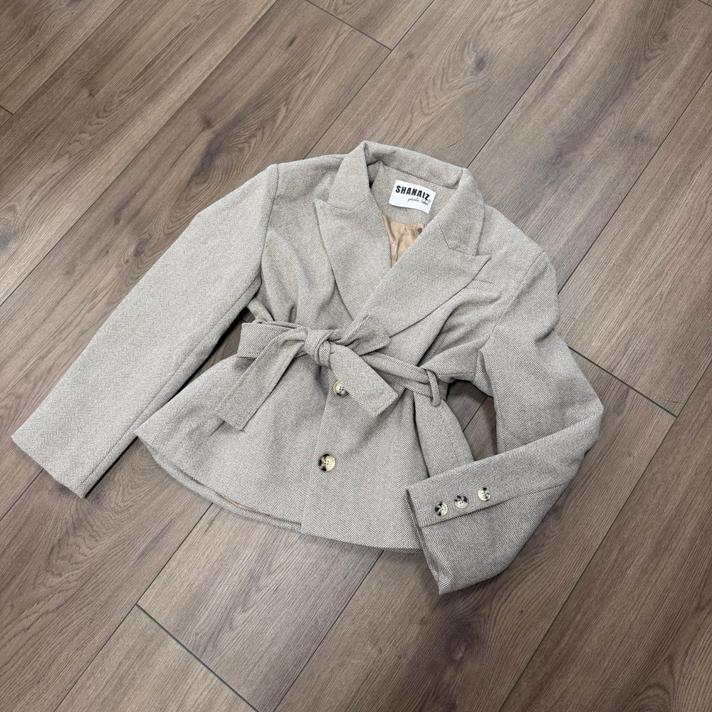 Soft Grey Wrap Coat
