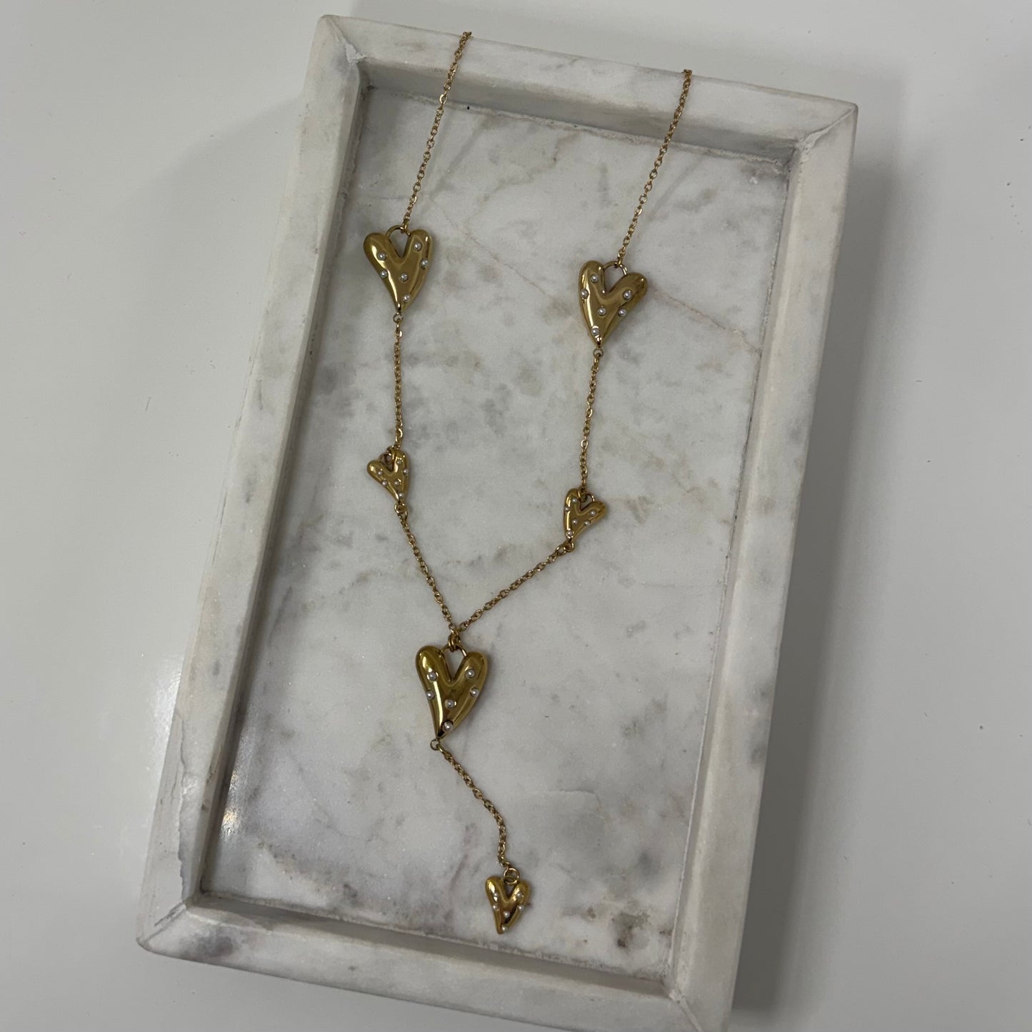 Pearl heart y Ketting K021