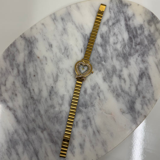 Gold heart watch