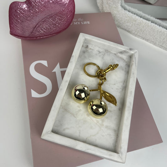 Gold cherry charm