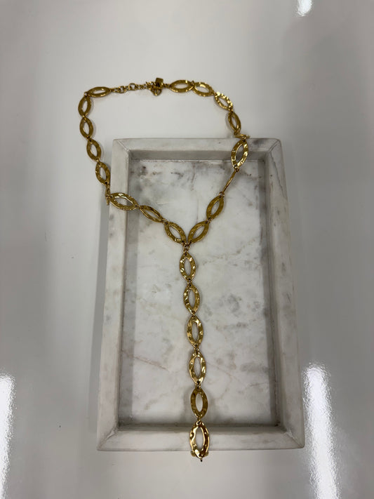 Golden Oval Y Ketting S049
