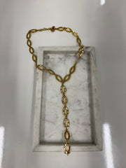 Golden Oval Y Ketting S049
