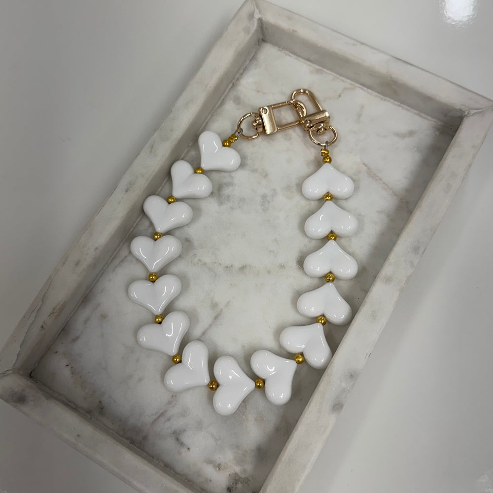 White heart Phone koord H031