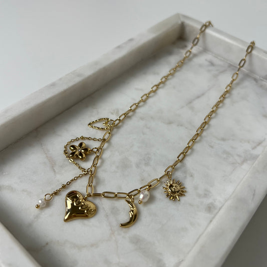 Golden Charm ketting K012