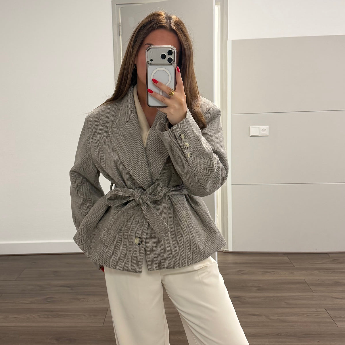 Soft Grey Wrap Coat